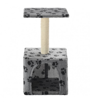 vidaXL Cat Tree with Sisal Scratching Post 55 cm Grey Paw Print