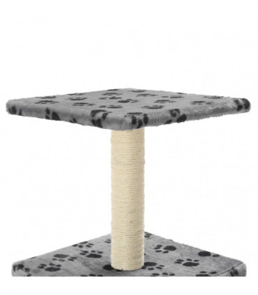 vidaXL Cat Tree with Sisal Scratching Post 55 cm Grey Paw Print