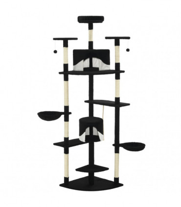 vidaXL Cat Tree with Sisal Scratching Posts 203 cm Black and White