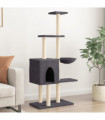 vidaXL Cat Tree with Sisal Scratching Posts Dark Grey 145 cm