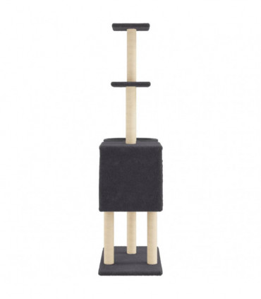 vidaXL Cat Tree with Sisal Scratching Posts Dark Grey 145 cm