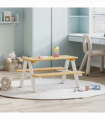 vidaXL Children's Table with Benches IRUN White 90x79.5x50cm Solid Wood