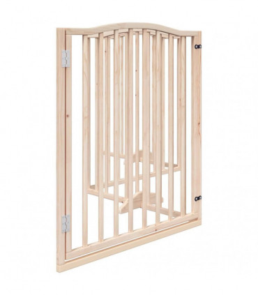 vidaXL Dog Gate with Door Foldable 4 Panels 320 cm Poplar Wood
