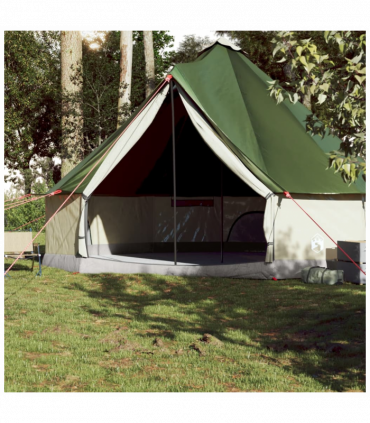 vidaXL Family Tent Tipi 10-Person Green Waterproof