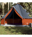 vidaXL Family Tent Tipi 10-Person Grey and Orange Waterproof