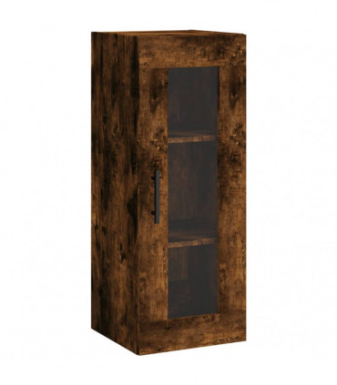 vidaXL Highboard Smoked Oak 34.5x34x180 cm Engineered Wood