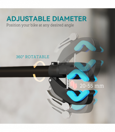 HOMCOM Bike Repair Stand, Wall Mount Bike Workstand w/ Adjustable Clamp