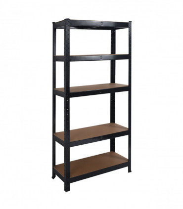 Heavy Duty Steel & MDF 5 Tier Racking Shelf in Black