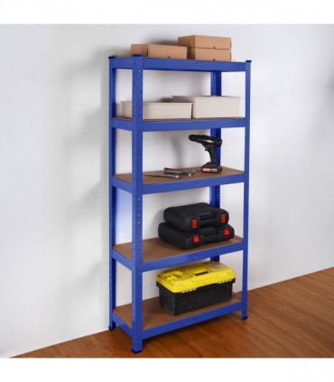 Heavy Duty Steel & MDF 5 Tier Racking in Blue