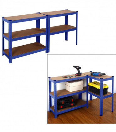 Heavy Duty Steel & MDF 5 Tier Racking in Blue