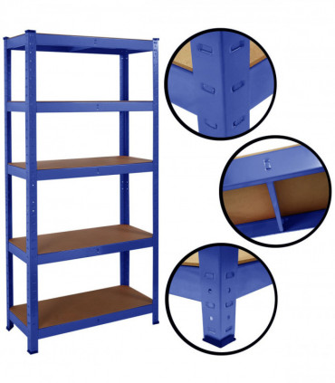 Heavy Duty Steel & MDF 5 Tier Racking in Blue