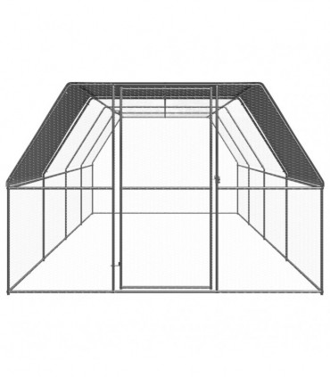 Outdoor Chicken Cage 3x8x2 m Galvanised Steel