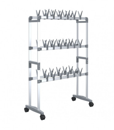 Shoe Rack with Wheels Silver 66x27x100 cm