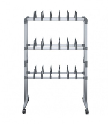Shoe Rack with Wheels Silver 66x27x100 cm