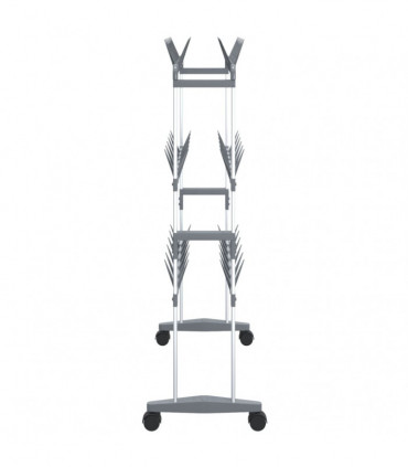 Shoe Rack with Wheels Silver 66x27x100 cm