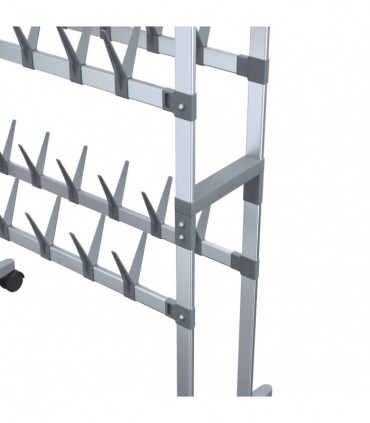 Shoe Rack with Wheels Silver 66x27x100 cm