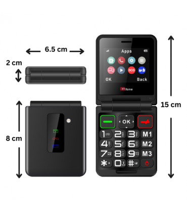 TTfone TT660 Flip Big Button Mobile with USB C Mains Charger