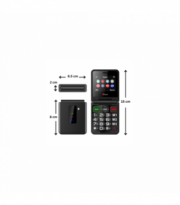 TTfone TT660 Flip Big Button Mobile with Vodafone Pay As You Go SIM, USB C Cable