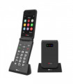 TTfone Black TT760 Flip 4G Mobile with Dock Charger, Vodafone SIM