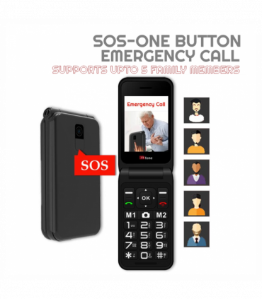 TTfone Black TT760 Flip 4G Mobile with Mains Charger, Giffgaff SIM