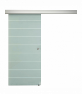 Tempered Sliding Barn Door Kit Aluminum-alloy Rail Frosted Glass