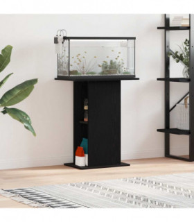 vidaXL Aquarium Stand Black Oak 60.5x36x72.5 cm Engineered Wood
