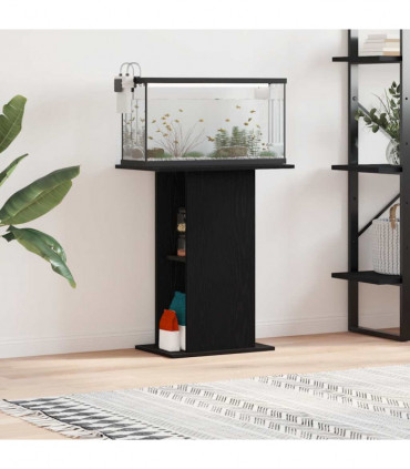 vidaXL Aquarium Stand Black Oak 60.5x36x72.5 cm Engineered Wood