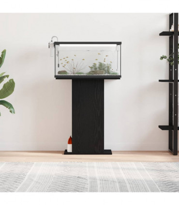vidaXL Aquarium Stand Black Oak 60.5x36x72.5 cm Engineered Wood