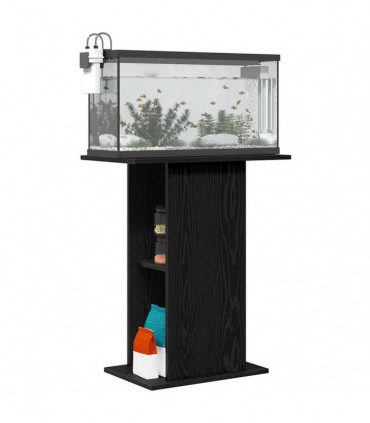 vidaXL Aquarium Stand Black Oak 60.5x36x72.5 cm Engineered Wood