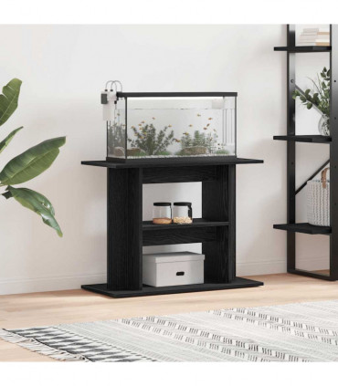 vidaXL Aquarium Stand Black Oak 80x35x60 cm Engineered Wood