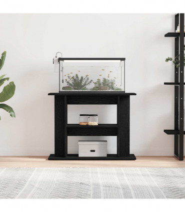 vidaXL Aquarium Stand Black Oak 80x35x60 cm Engineered Wood