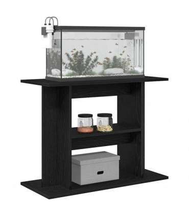 vidaXL Aquarium Stand Black Oak 80x35x60 cm Engineered Wood