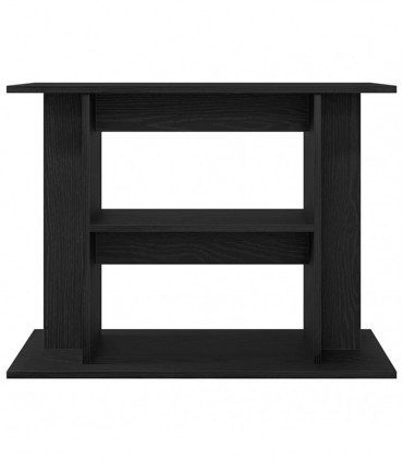 vidaXL Aquarium Stand Black Oak 80x35x60 cm Engineered Wood