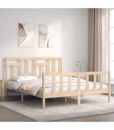 vidaXL Bed Frame with Headboard 160x200 cm Solid Wood