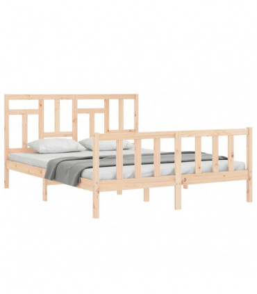 vidaXL Bed Frame with Headboard 160x200 cm Solid Wood