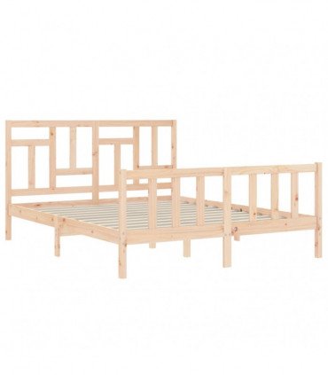 vidaXL Bed Frame with Headboard 160x200 cm Solid Wood