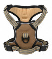 vidaXL Dog Harness with Lead & Collar Adjustable Brown XL