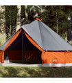 vidaXL Family Tent Tipi 12-Person Grey and Orange Waterproof
