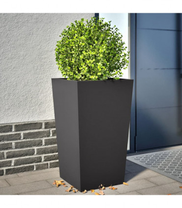 vidaXL Garden Planters Black 2 pcs 45x45x75 cm Steel