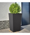 vidaXL Garden Planters Black 2 pcs 45x45x75 cm Steel