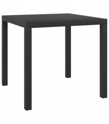vidaXL Garden Table Black 80x80x74 cm Aluminium and WPC