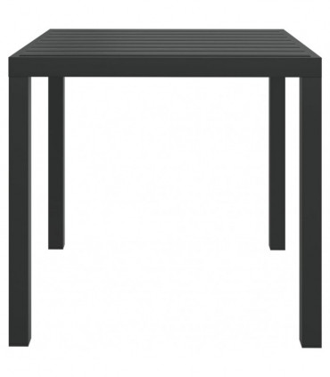 vidaXL Garden Table Black 80x80x74 cm Aluminium and WPC