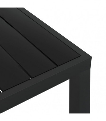 vidaXL Garden Table Black 80x80x74 cm Aluminium and WPC