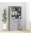 vidaXL Highboard Concrete Grey Engineered Wood