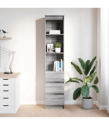 vidaXL Highboard Grey Sonoma 37.5x35x180 cm Engineered Wood