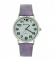 Ravel Unisex Classic Big Dial Purple Leather Strap Watch R0105.13.17A