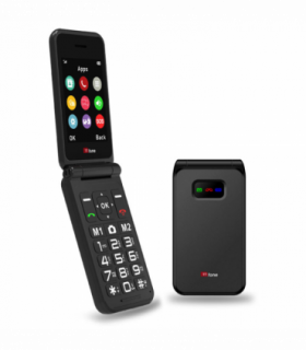 TTfone Black TT760 Flip 4G Mobile with USB C Cable, Vodafone SIM