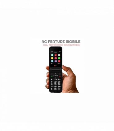 TTfone Red TT760 Flip 4G Mobile with Dock Charger, Vodafone SIM