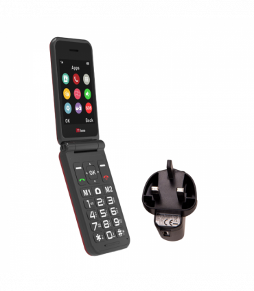 TTfone Red TT760 Flip 4G Mobile with USB C Mains Charger