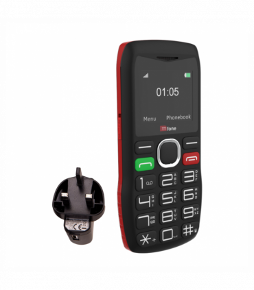 TTfone TT880 Easy-to-Use Big Button Mobile Phone with O2 Pay As You Go SIM, USB C Mains Charger
